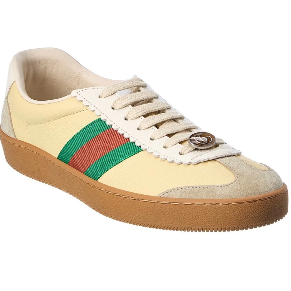 Gucci Web Leather Suede Sneakers Size 36.5